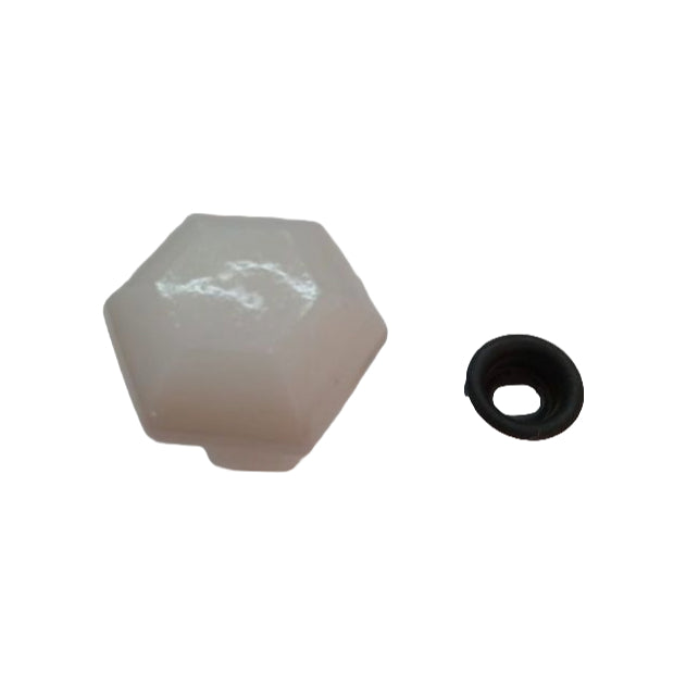 Brock Glass Co. Sta-Put Glass Furniture Knob- Milk Glass image 1