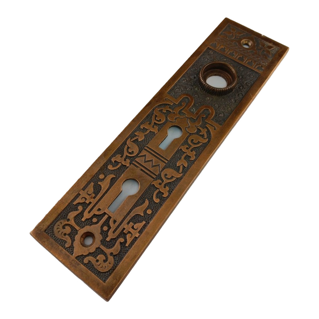 Russell and Erwin Damascene Double Keyhole Door Plate image 1