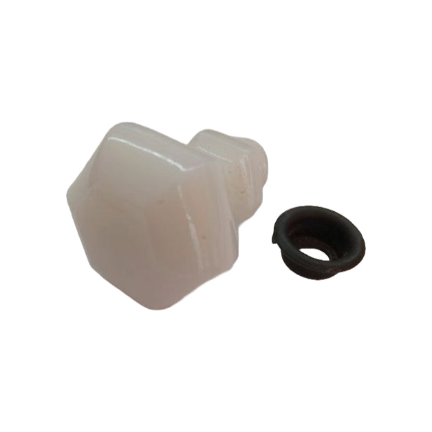 Brock Glass Co. Sta-Put Glass Furniture Knob- Milk Glass image 0