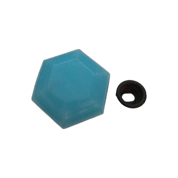Brock Glass Co. Blue Sta-Put Glass Furniture Knob image 1