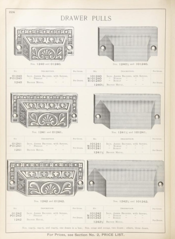 Corbin 1895 Bin Pull var