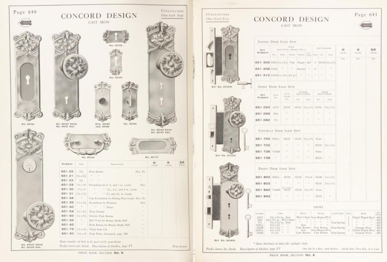 Corbin Concord Door Plate