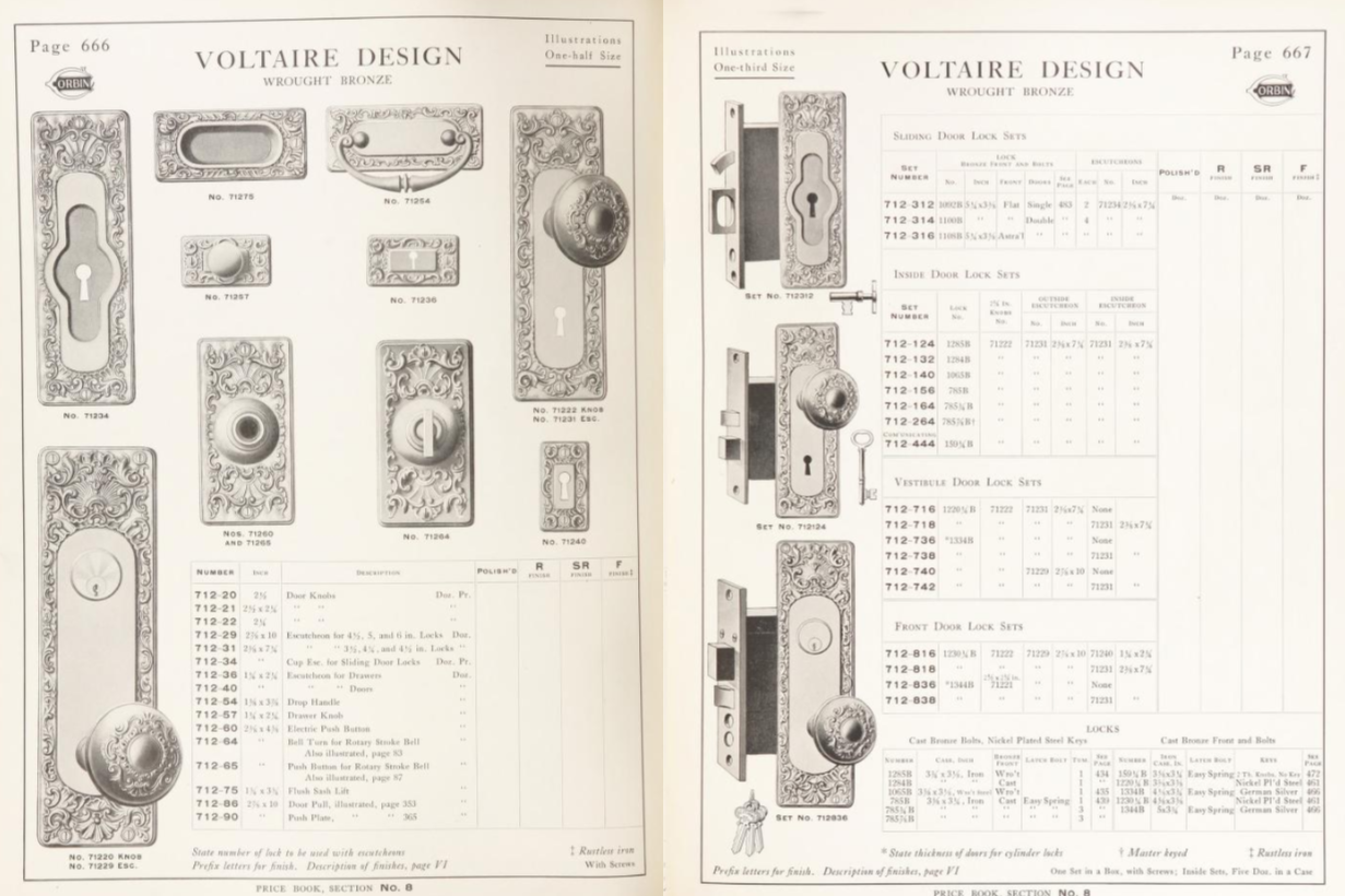 Corbin Voltaire Doorknob Brass