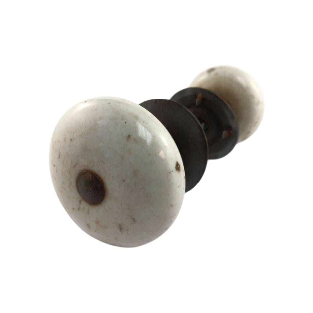 Enamel Doorknob Set with Hidden Attachment