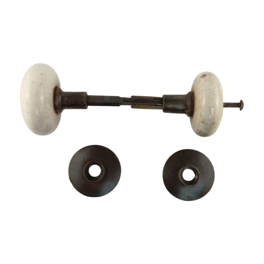 Enamel Doorknob Set with Hidden Attachment