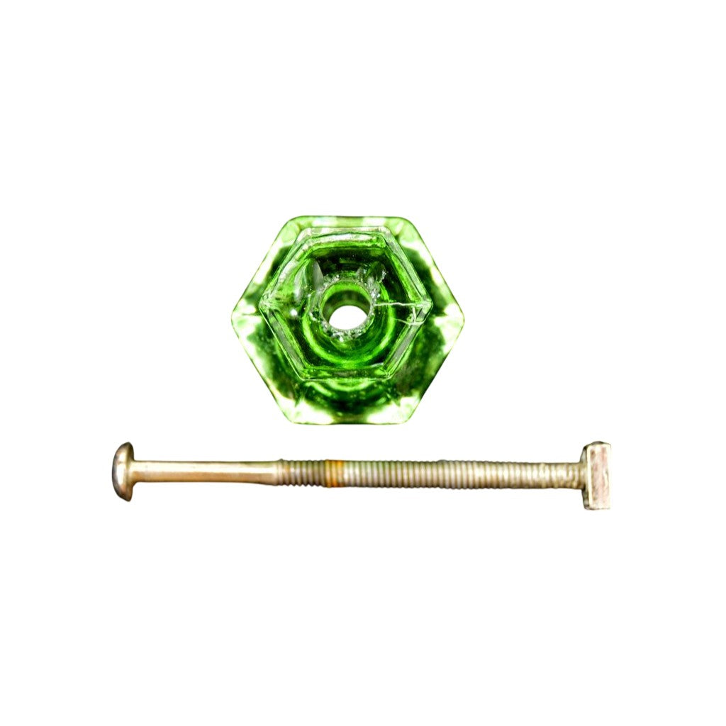 Green Uranium Glass Furniture Knob
