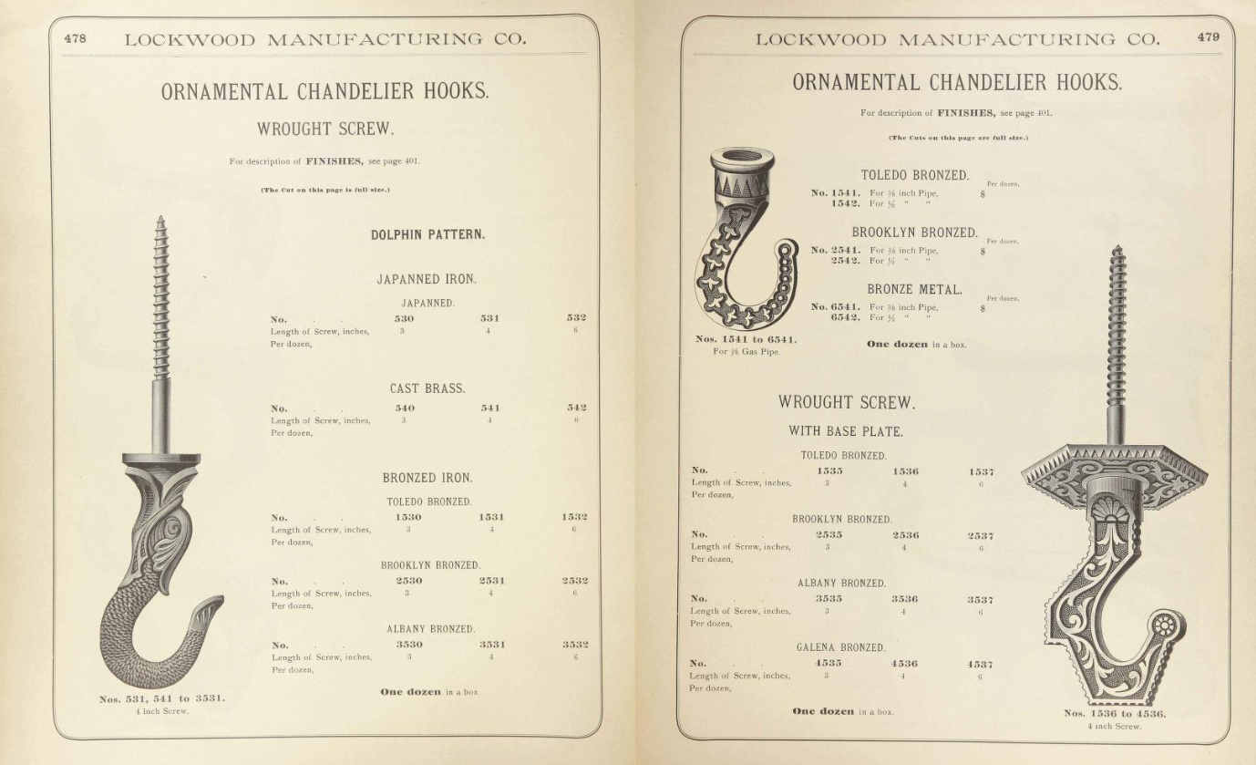 Lockwood 1894 Chandelier Hook