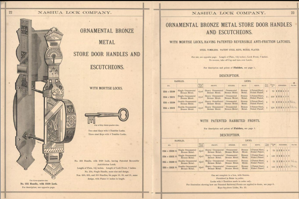 Nashua 1886 Store Door Handle