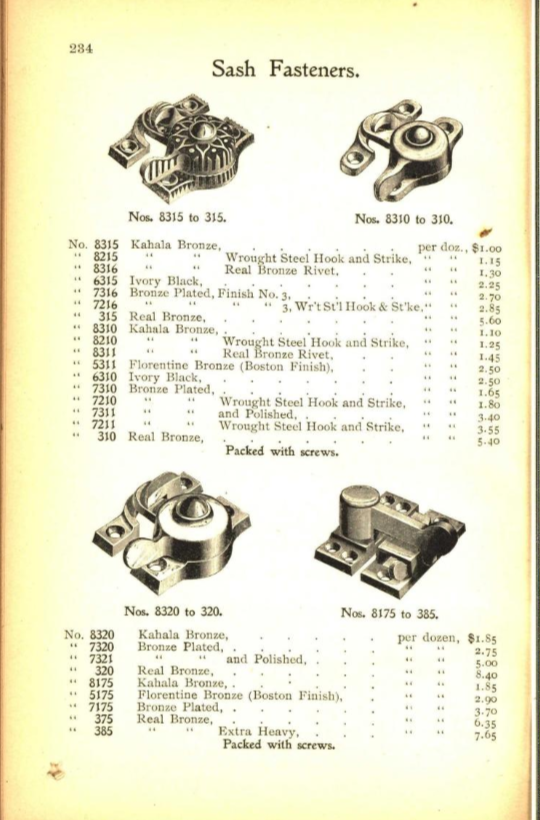 Russell and Erwin 1897 Sash Latch