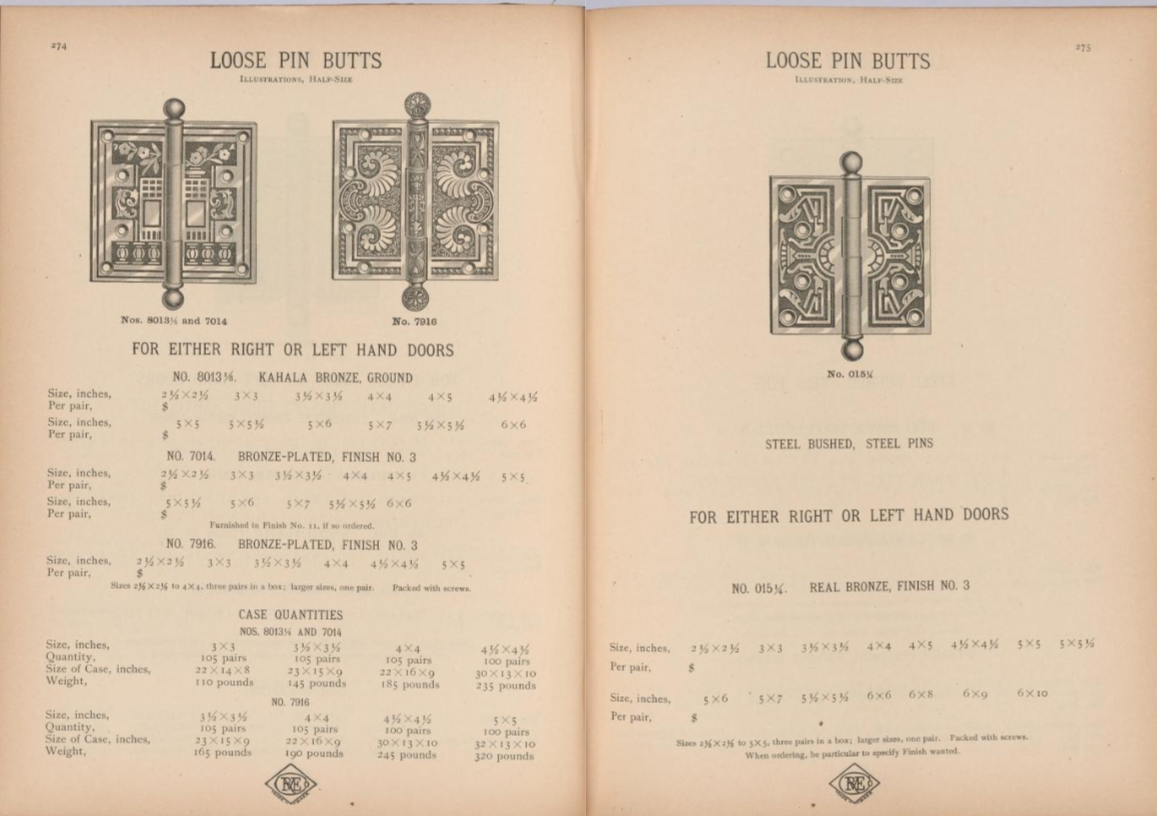 Russell and Erwin 1899 Decorative Hinge