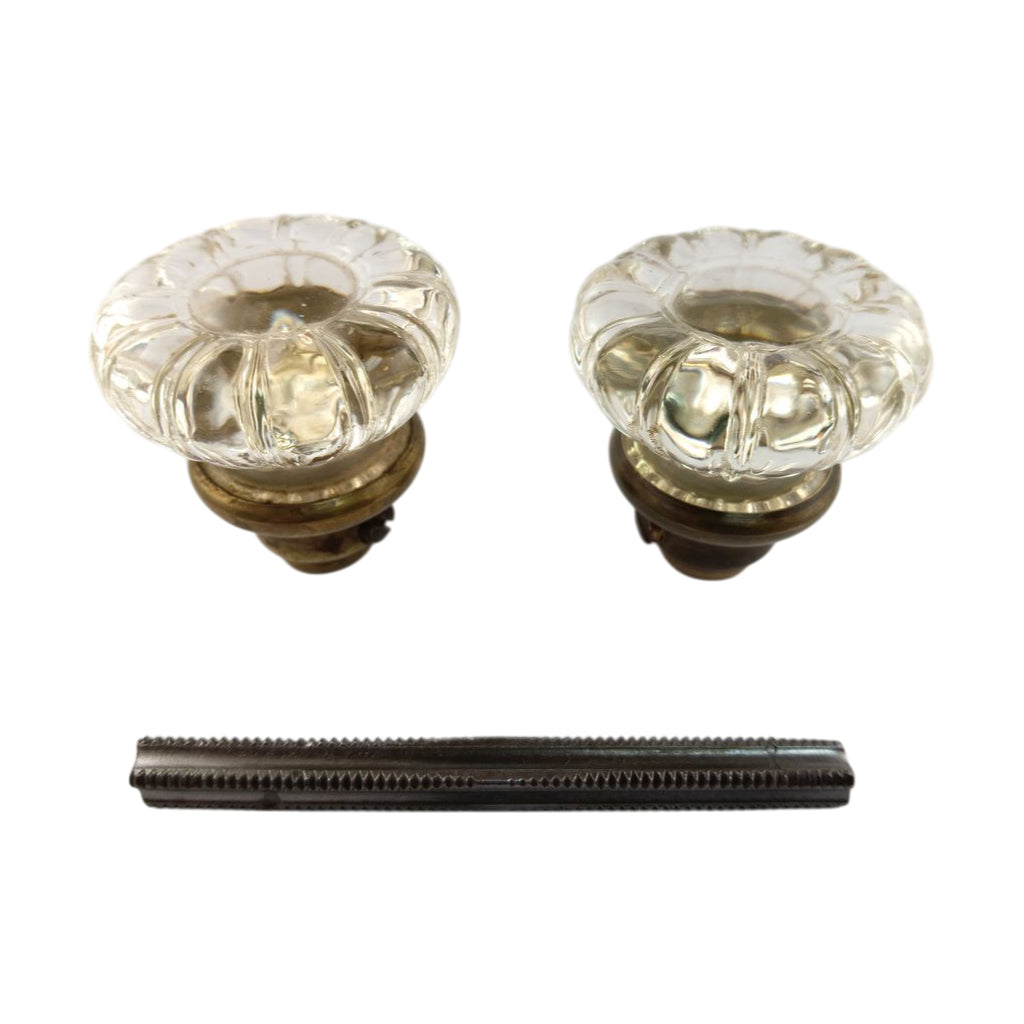 Russell and Erwin 1909 Round Type Glass Doorknob Set
