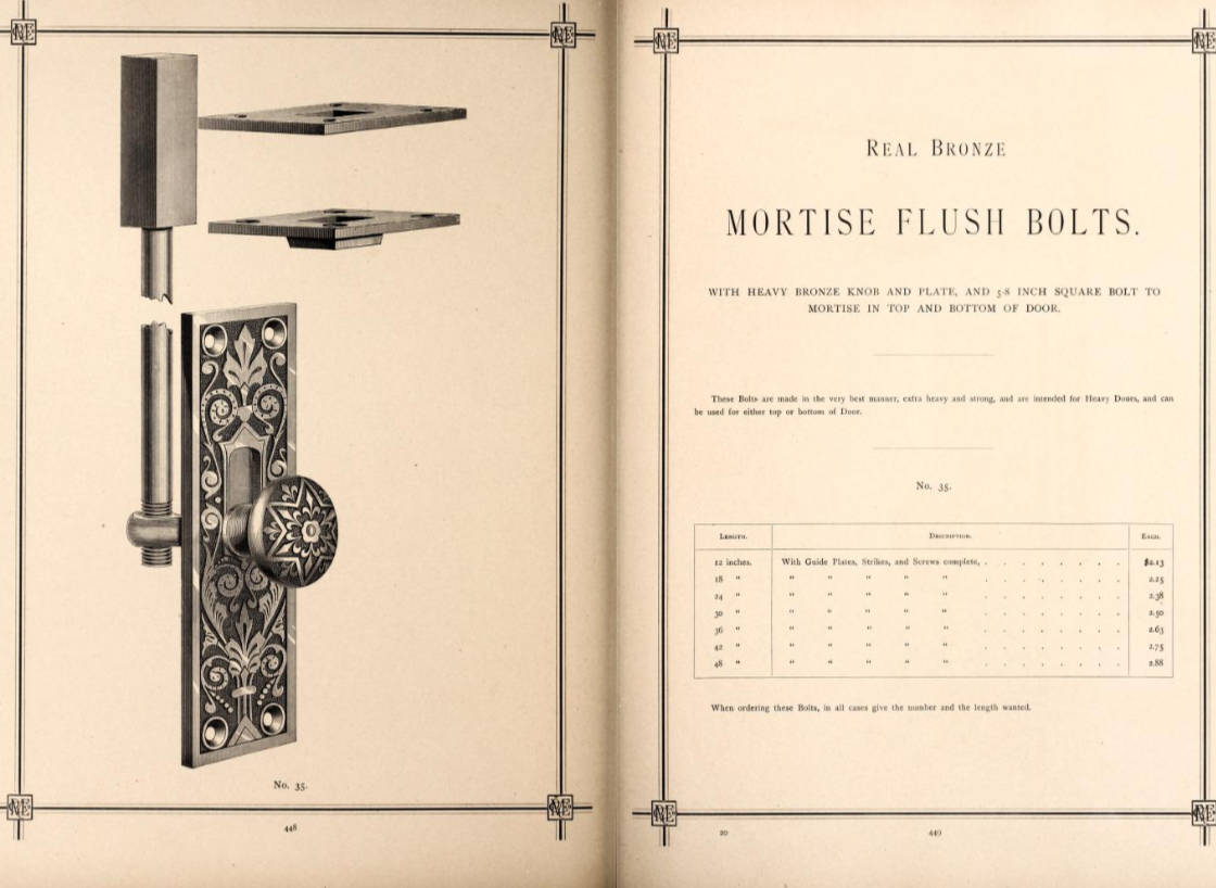 Russell and Erwin 1875 Mortise Extension Door Bolt