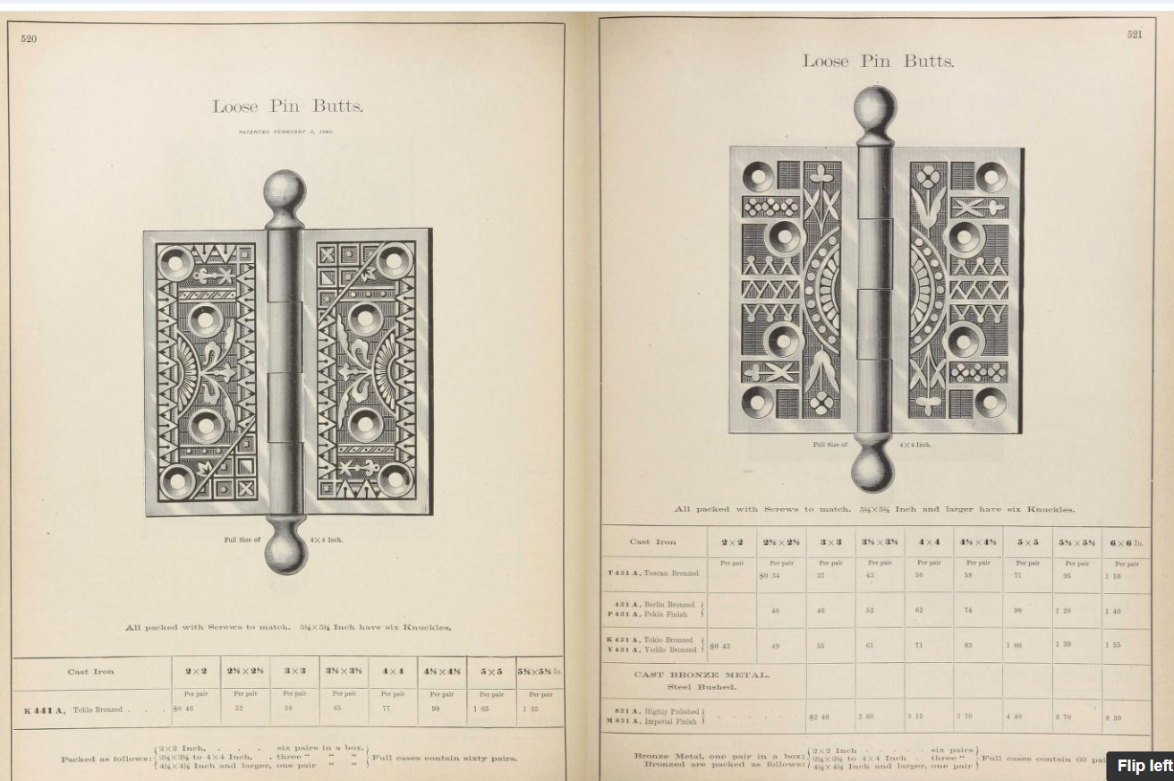 Sargent 1901 Decorative Door Butt Hinge
