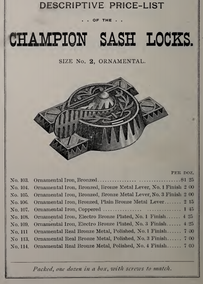 Champion Ornamental Sash Fastener image 3