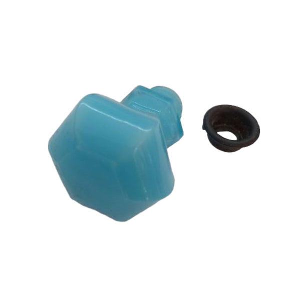 Brock Glass Co. Blue Sta-Put Glass Furniture Knob image 0