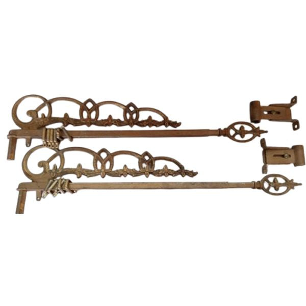 Pair Swivel Arm Curtain Rods with Mounts image 0