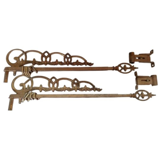 Pair Swivel Arm Curtain Rods with Mounts image 0