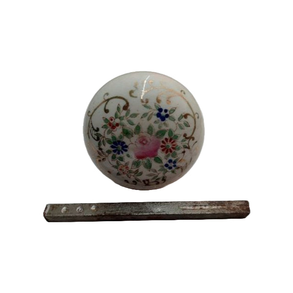 Hand Painted Victorian Porcelain Doorknob image 0