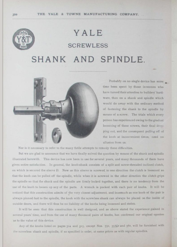 Yale & Towne Rice Doorknob image 4