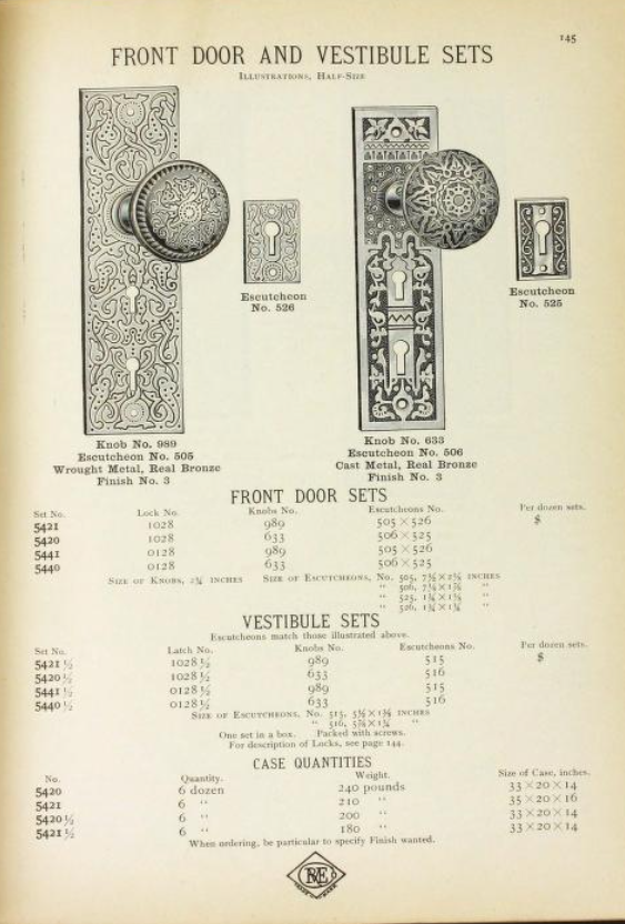 Russell and Erwin Damascene Double Keyhole Door Plate image 3
