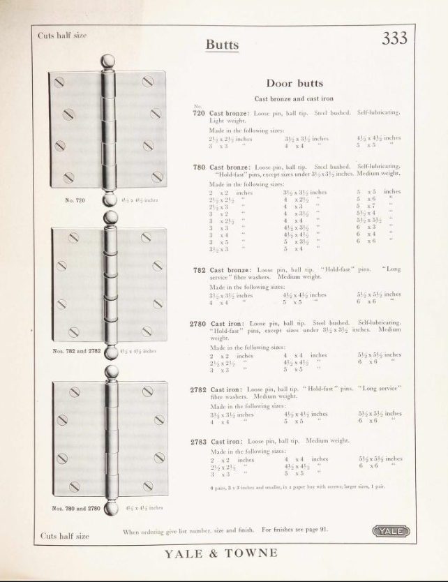 Yale Hinge with Fibre Washers image 4