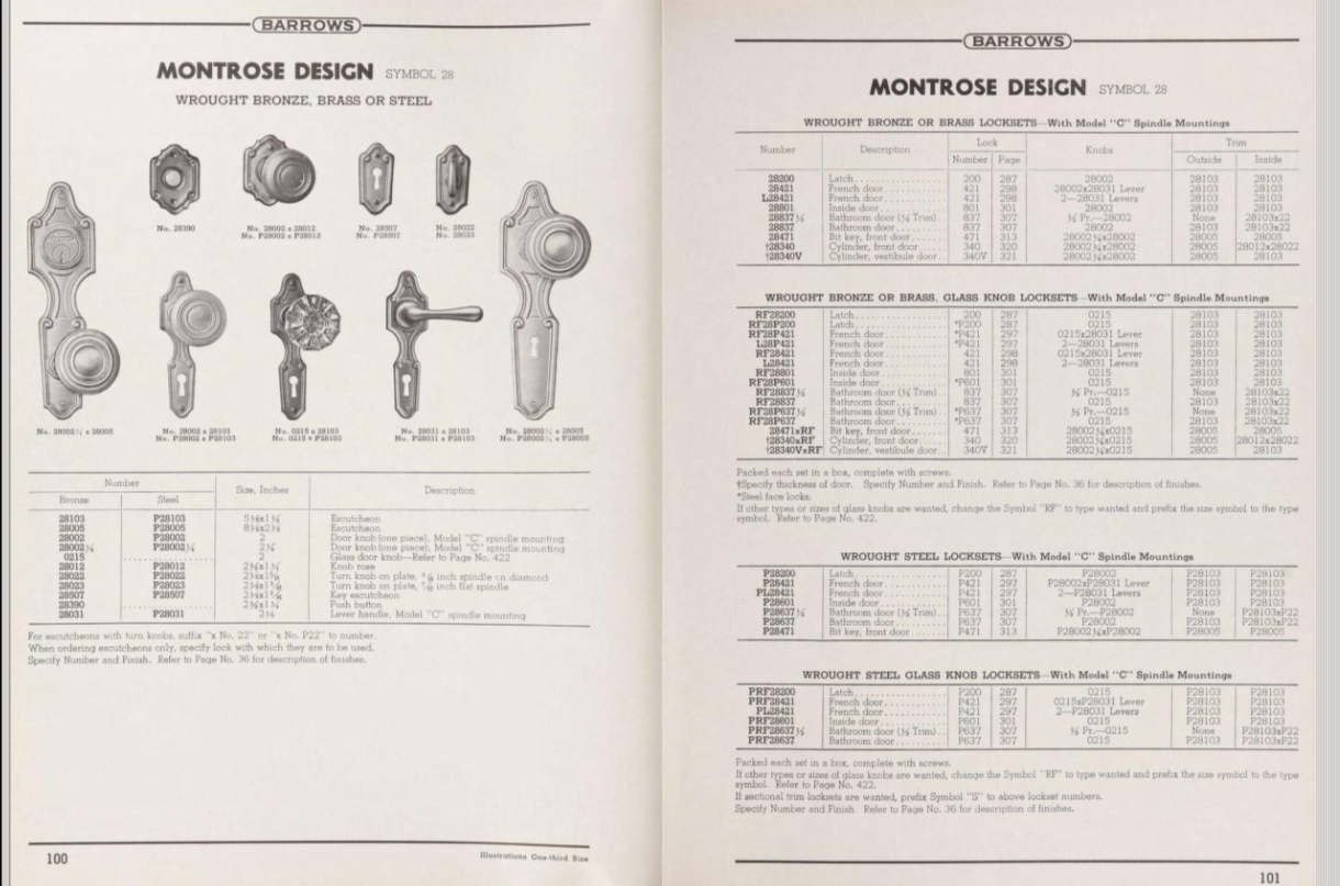 Barrows Montrose Door Plate Brass