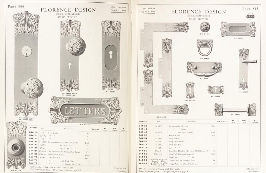 Corbin Florence Pocket Door Plate