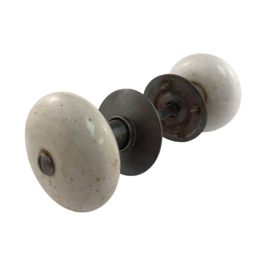 Enamel Doorknob Set with Hidden Attachment