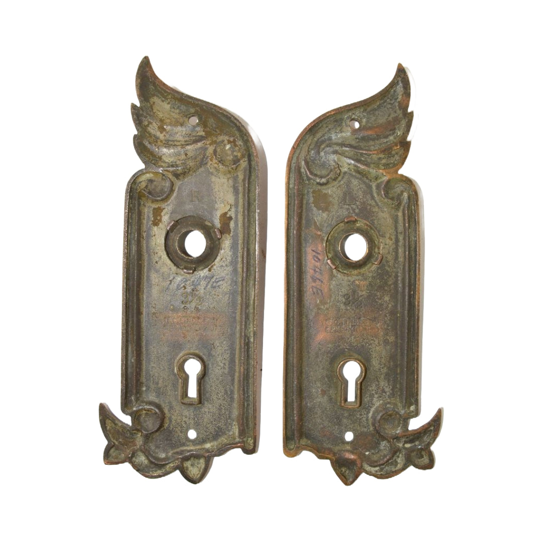 FC Linde Old Copper Bronze Door Plate Right