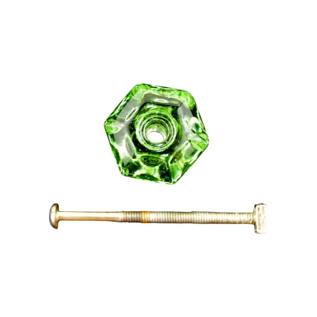 Green Uranium Glass Furniture Knob
