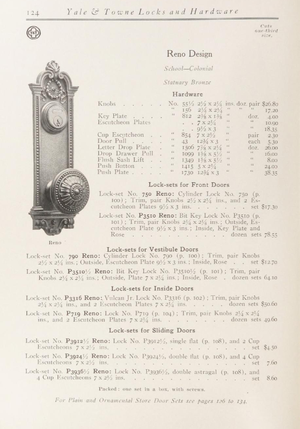 Yale & Towne Reno Door Plate