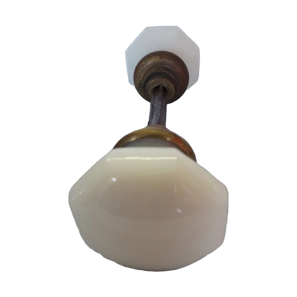 Octagonal Milk Glass Doorknob Set image 0